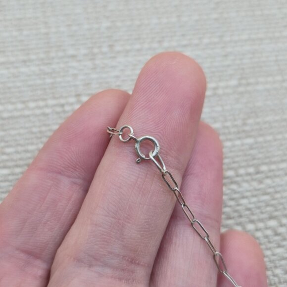 32 Inch Sterling Silver Smoky Quartz Heart Stone Pendant Necklace A4985 - Picture 5 of 7